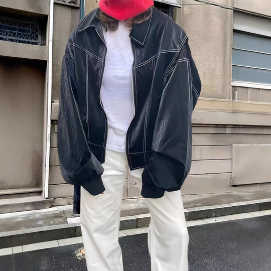 Damen lässige Oversized-Bomberjacke EB