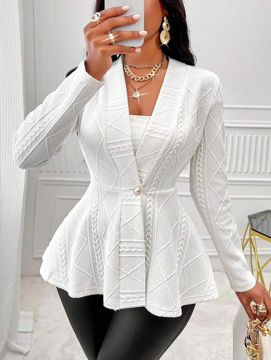 Damen modischer Blazer mit strukturiertem Design und taillierten Details EB