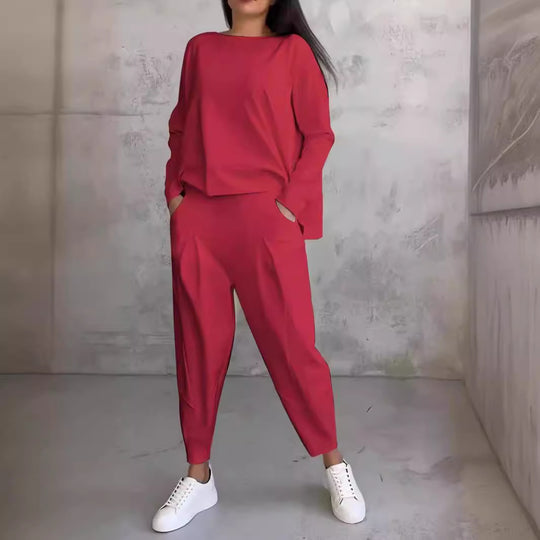 Damen lässiger Zweiteiliger Sweatanzug EB