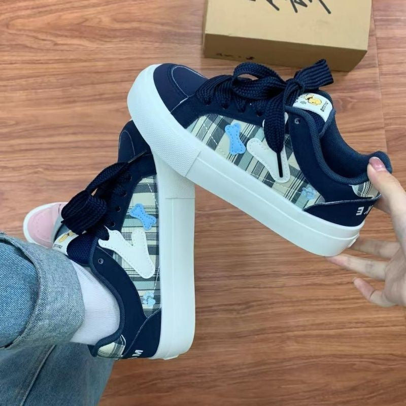 Damen Trendige Sneaker mit Musterdruck und hoher Sohle EB