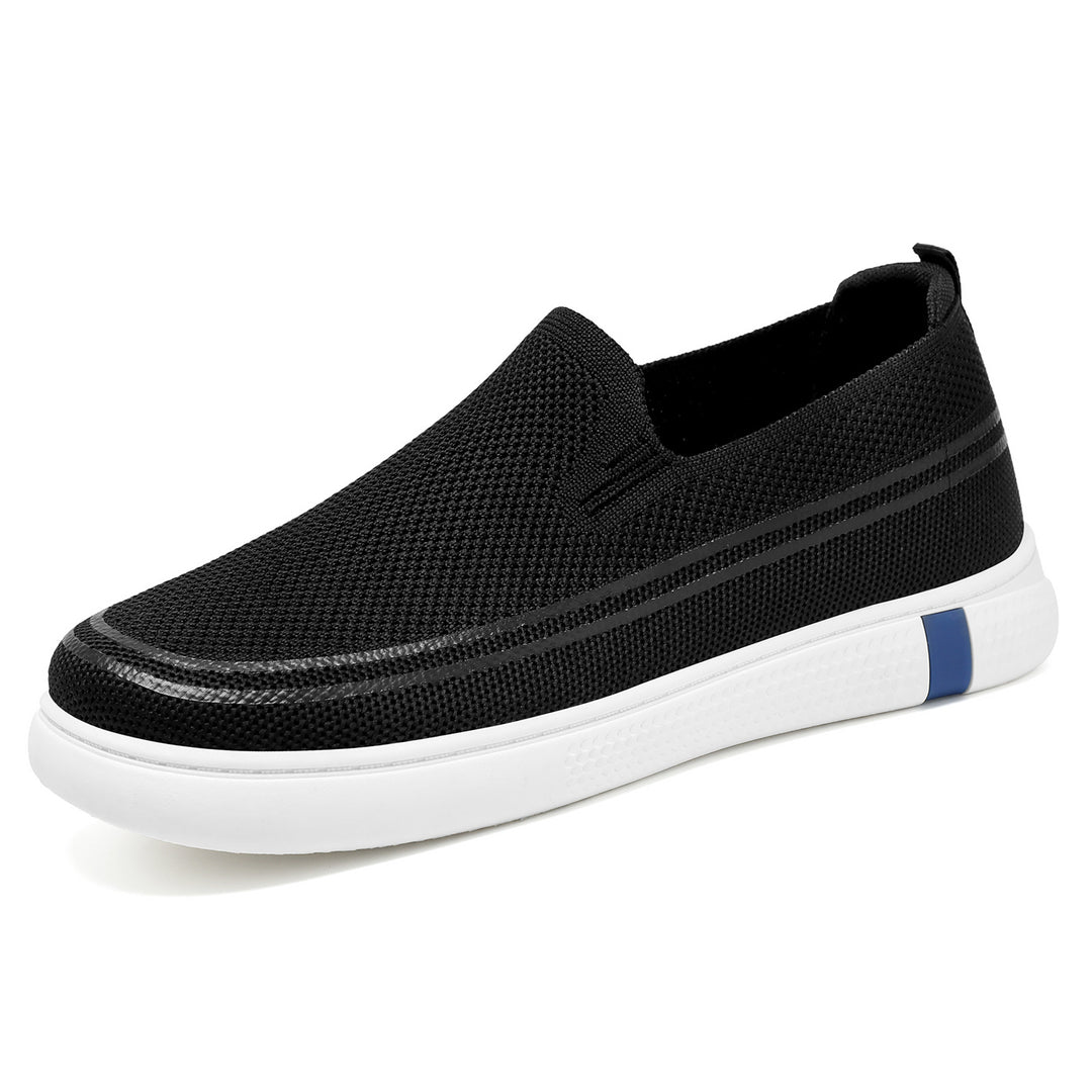 Herren nan nahtloser Strick-Slip-On Freizeit-Sneaker mit atmungsaktivem 3D-Mesh und stoßdämpfender EVA-Flexsohle EB