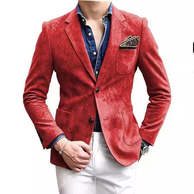 Herren eleganter Samtblazer mit modernem Schnitt und edlen Details EB