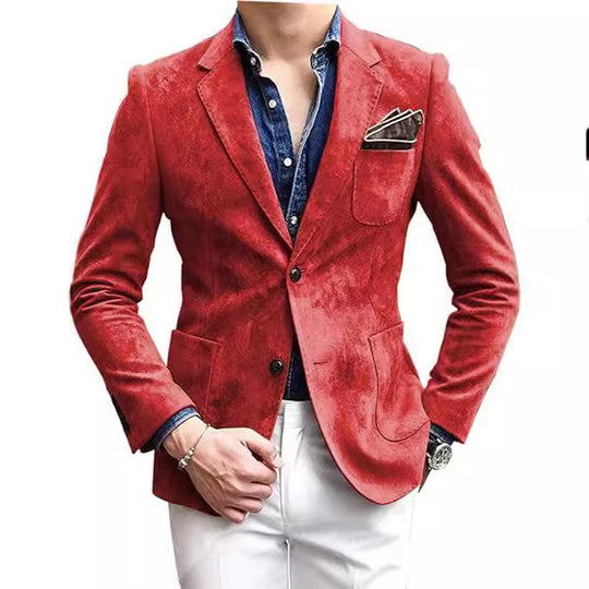 Herren eleganter Samtblazer mit modernem Schnitt und edlen Details EB
