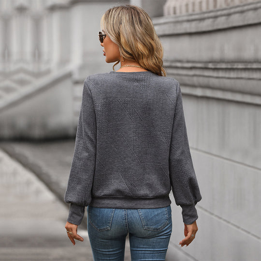 Damen modischer Sweatpullover mit strukturiertem Design und lässigem Schnitt EB