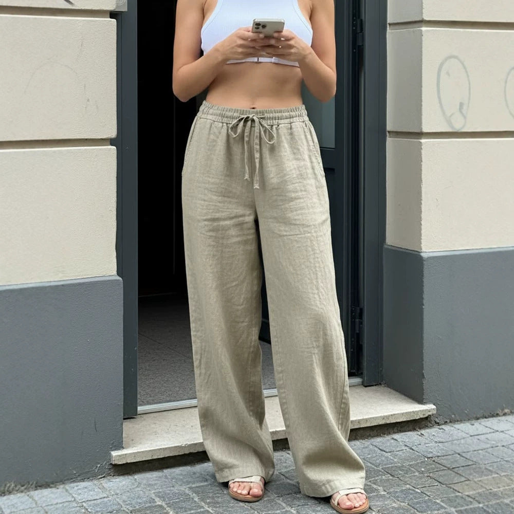 Damen Weite Leinenhose EB