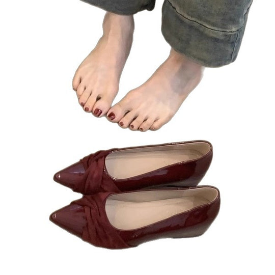 Damen elegante spitze Ballerinas mit modischer Schleifenapplikation EB