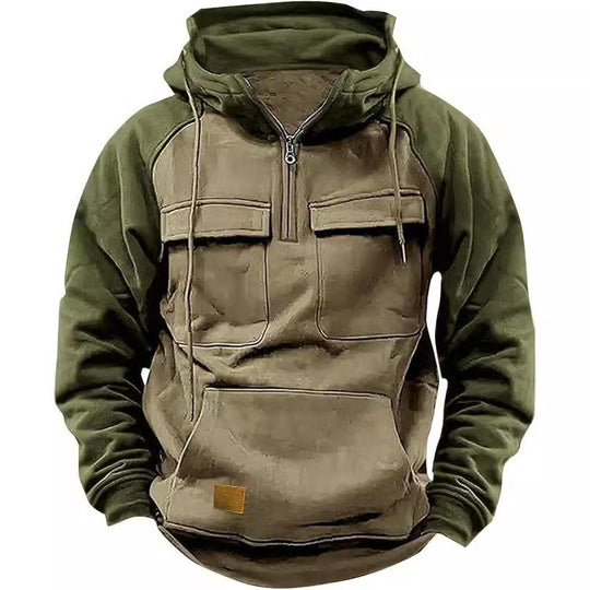 Herren Sportlicher Baumwoll-Hoodie mit Kapuze und praktischen Taschen EB