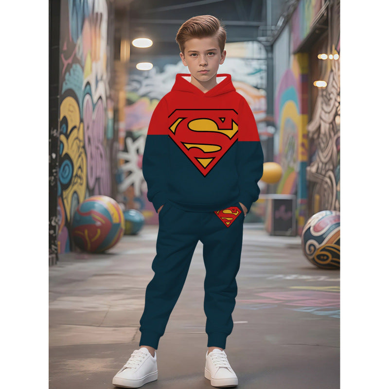 Unisex nan Kinder Jogginganzug mit Kapuzenpullover und detailreichem Auto-Print EB