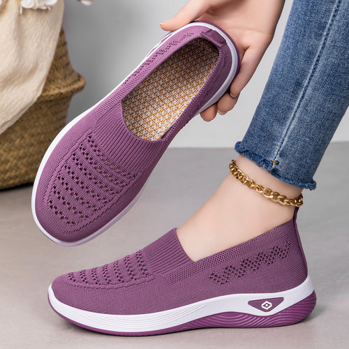Damen Leichte Komfort-Sneaker mit atmungsaktiver Strickoberfläche EB