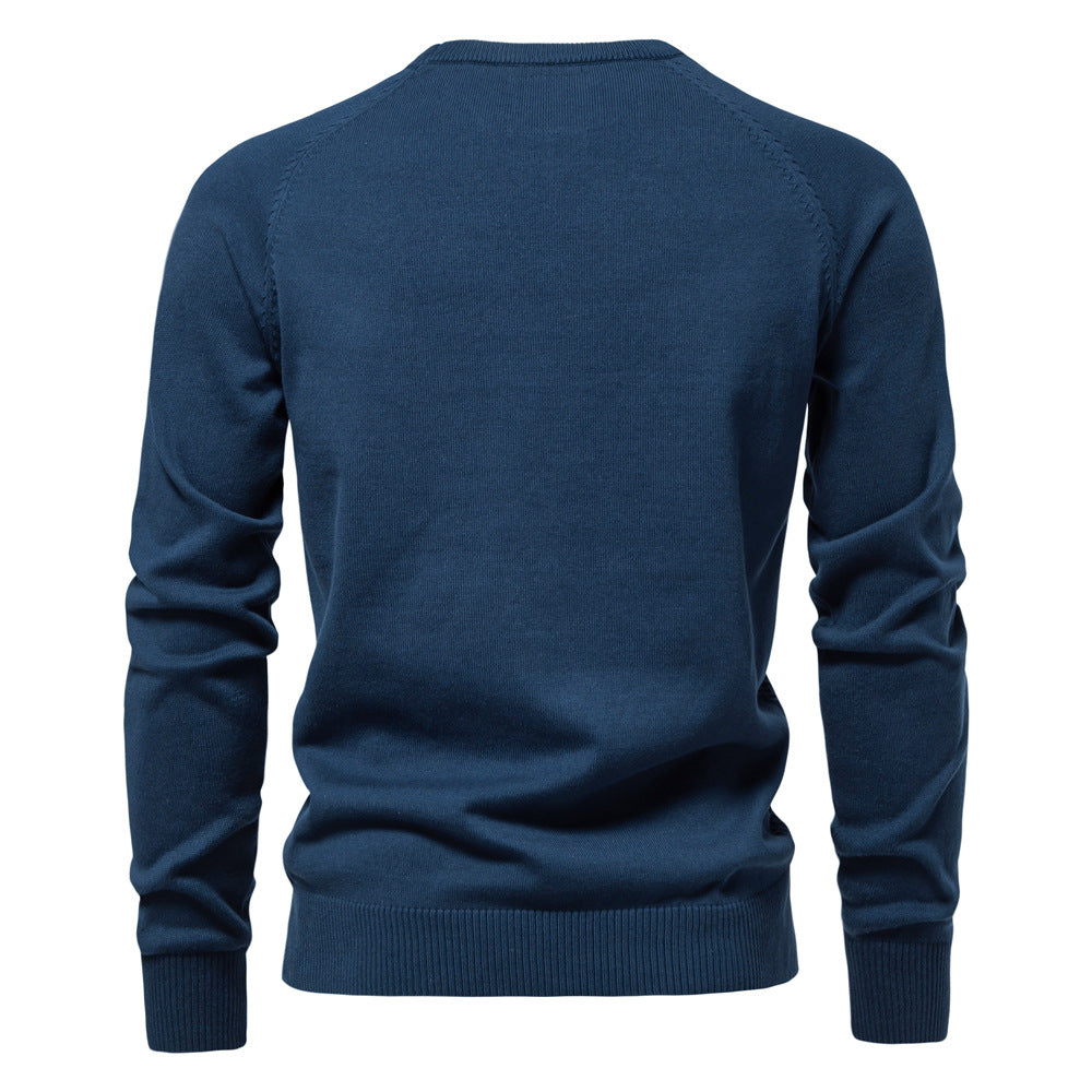 Herren Strickpullover mit modernem Strukturmuster und Rundhalsausschnitt EB
