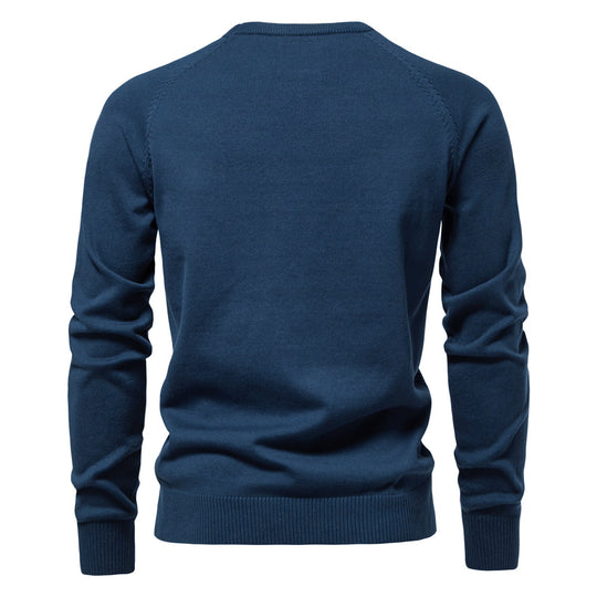 Herren Strickpullover mit modernem Strukturmuster und Rundhalsausschnitt EB