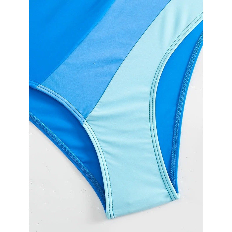 Damen Bikini-Set mit verspielten Schleifen und modernem Farbblockdesign EB