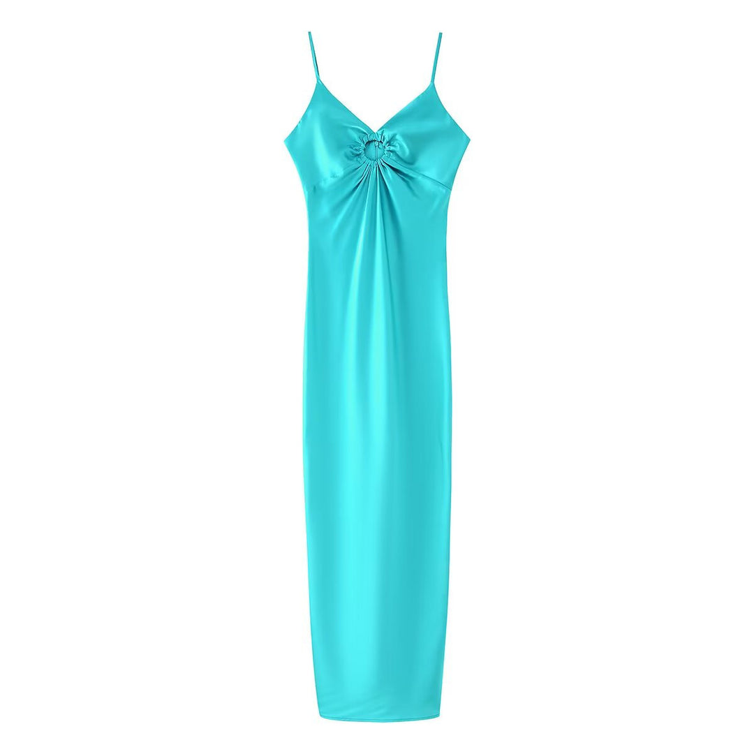 Damen Maxikleid mit einem eleganten Oberteil und zarten Rüschen EB