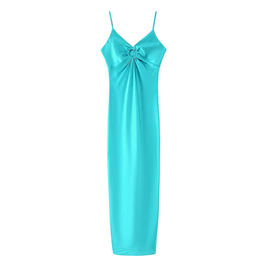 Damen Maxikleid mit einem eleganten Oberteil und zarten Rüschen EB