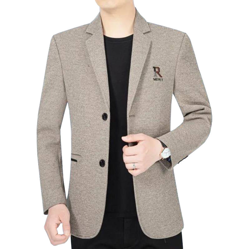 Herren Sakko Slim-Fit aus strukturierter Wollmischung mit kontrastiertem Innenfutter EB