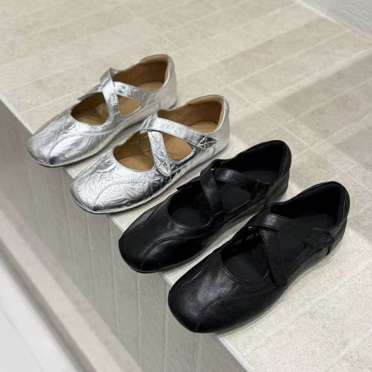 Damen Ballerinas mit verstellbarem Riemchen und elastischer Innensohle EB
