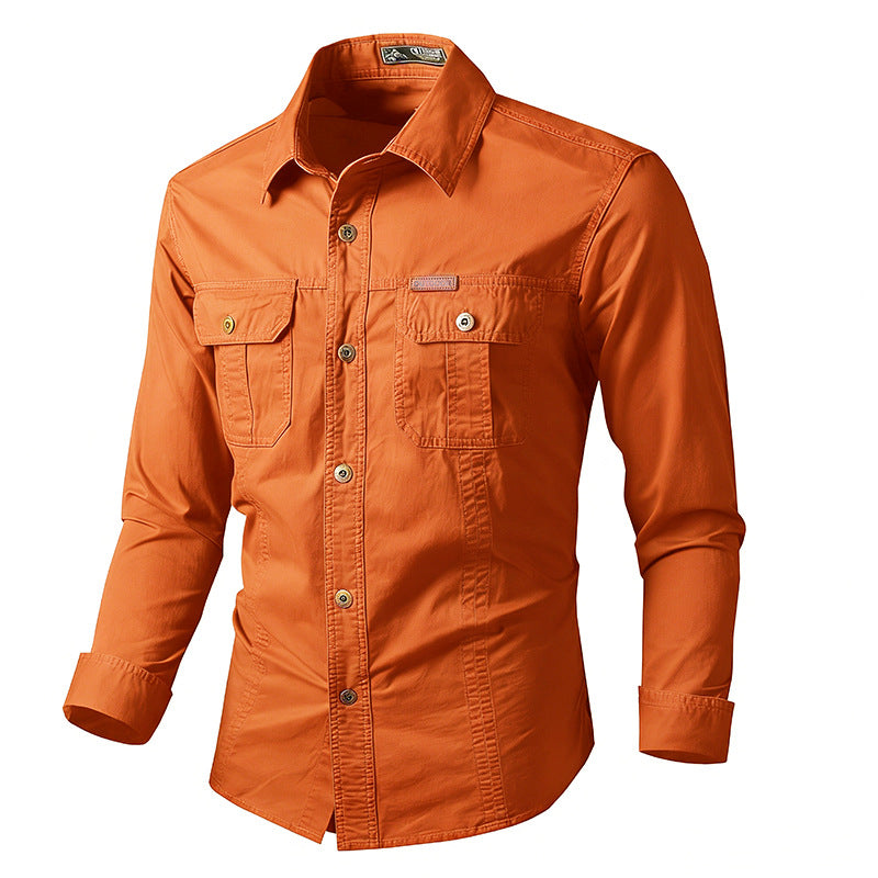 Herren nan leichte Overshirt-Jacke mit Klappbrusttaschen und klassischem Hemdkragen EB