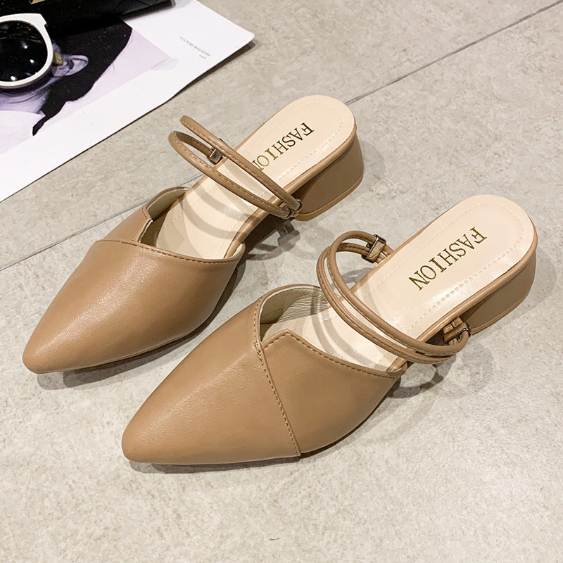 Damen elegante Sling-Pumps mit verstellbarem Riemchen und spitzem Zehenbereich EB