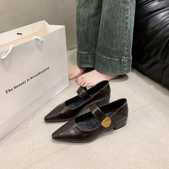 Damen Elegante Slipper mit dekorativem Riemchen und modischem Absatz EB