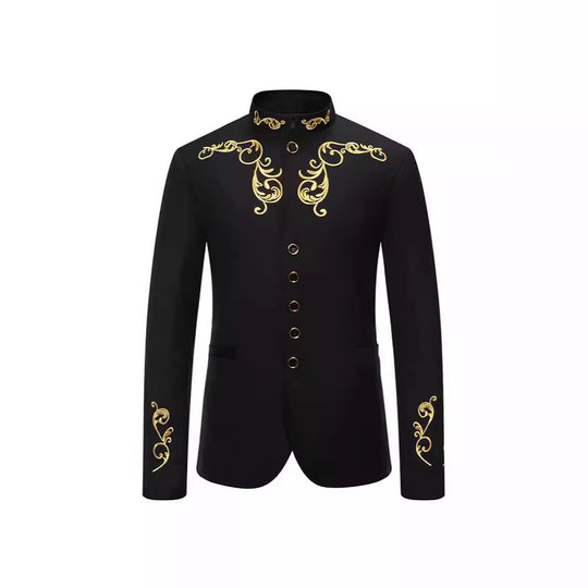 Herren Eleganter Blazer mit kunstvollen Stickereien EB