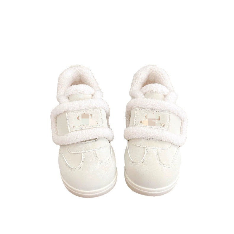 Damen warme Sneaker mit flauschigem Innenfutter und praktischem Klettverschluss EB