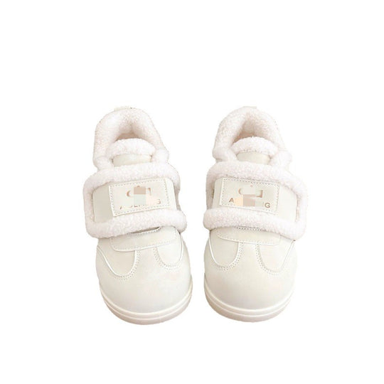 Damen warme Sneaker mit flauschigem Innenfutter und praktischem Klettverschluss EB