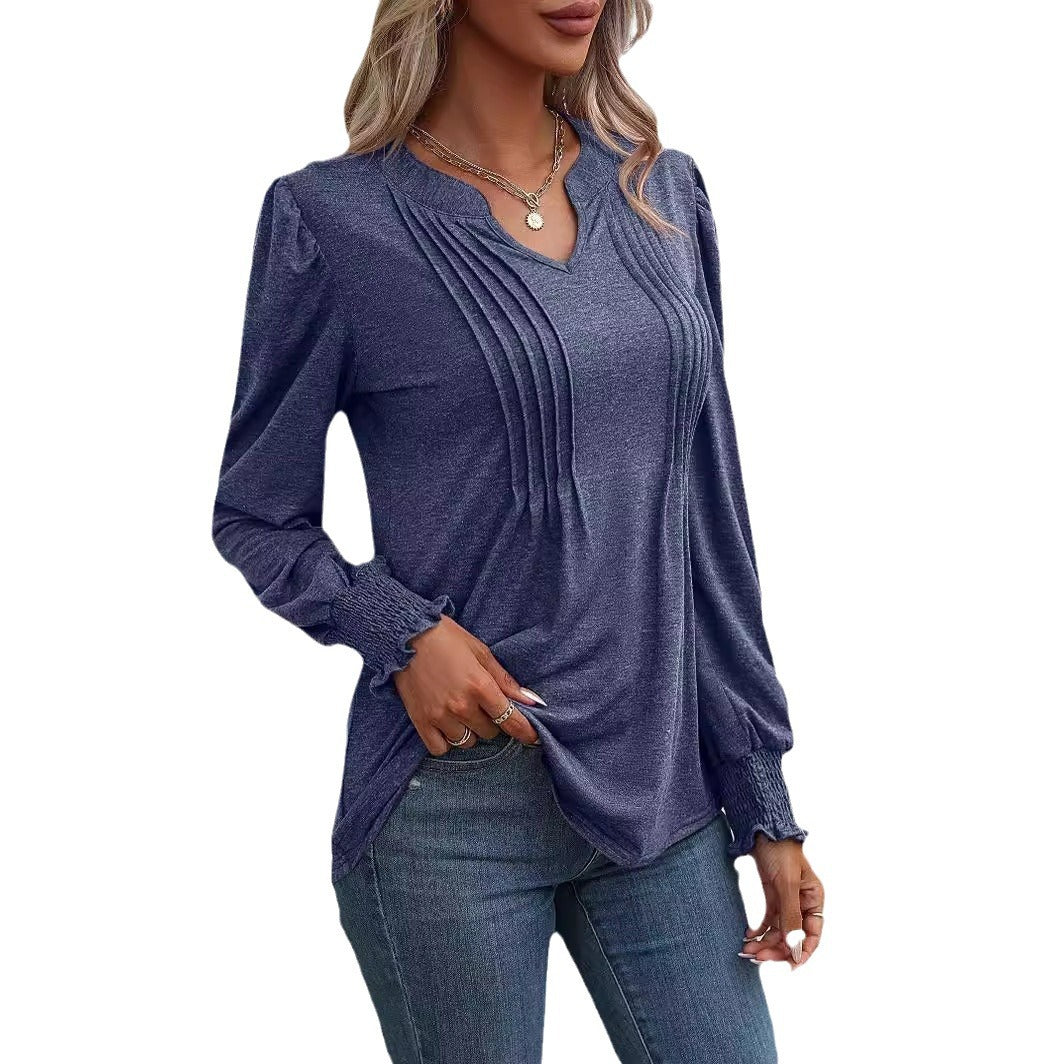 Damen Langarmshirt mit eleganter Rüsche EB