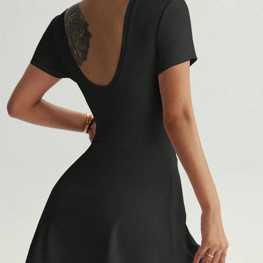Damen Sportliches Wickel-Kleid EB