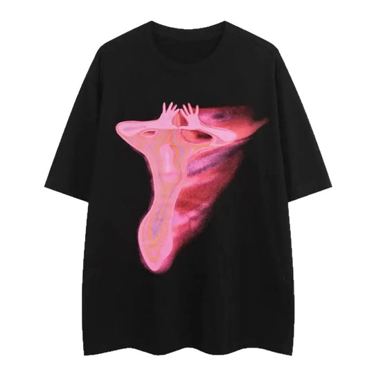 Damen T-Shirt mit künstlerischem Floral-Motiv und lässigem Schnitt EB