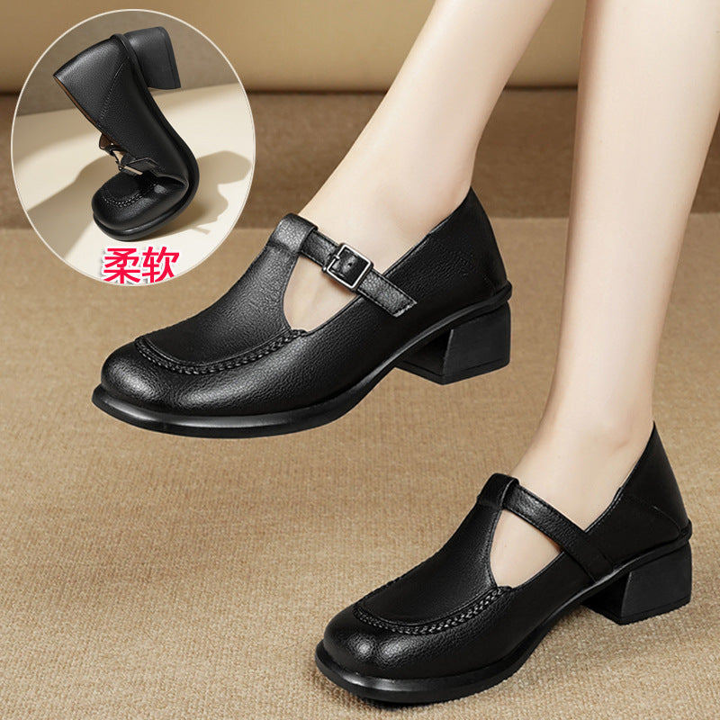 Damen Mary Jane Ballerinas mit bequemer Sohle und elegantem Riemchen EB