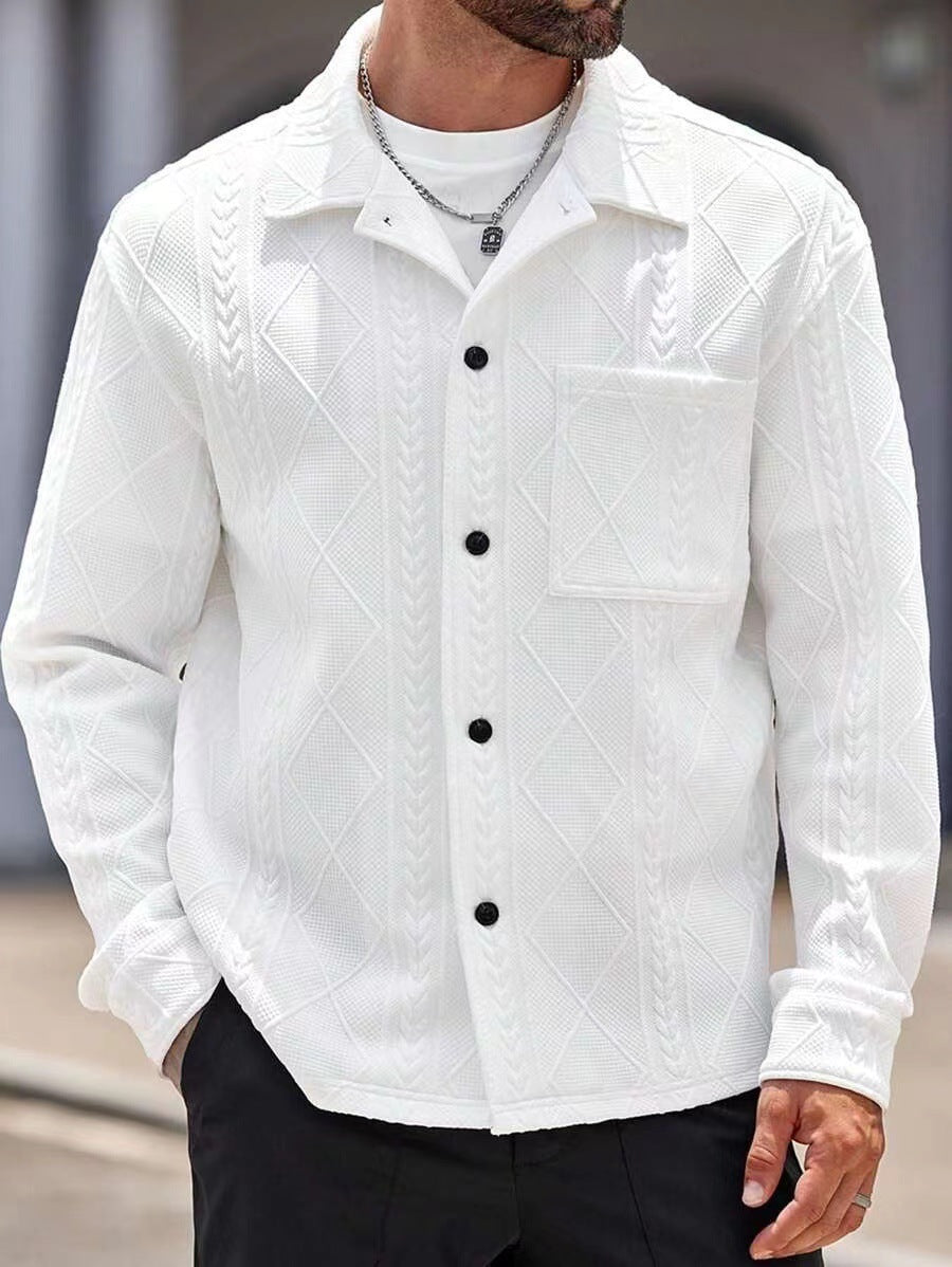 Herren Strickhemd mit modernem Design und strukturiertem Gewebe EB