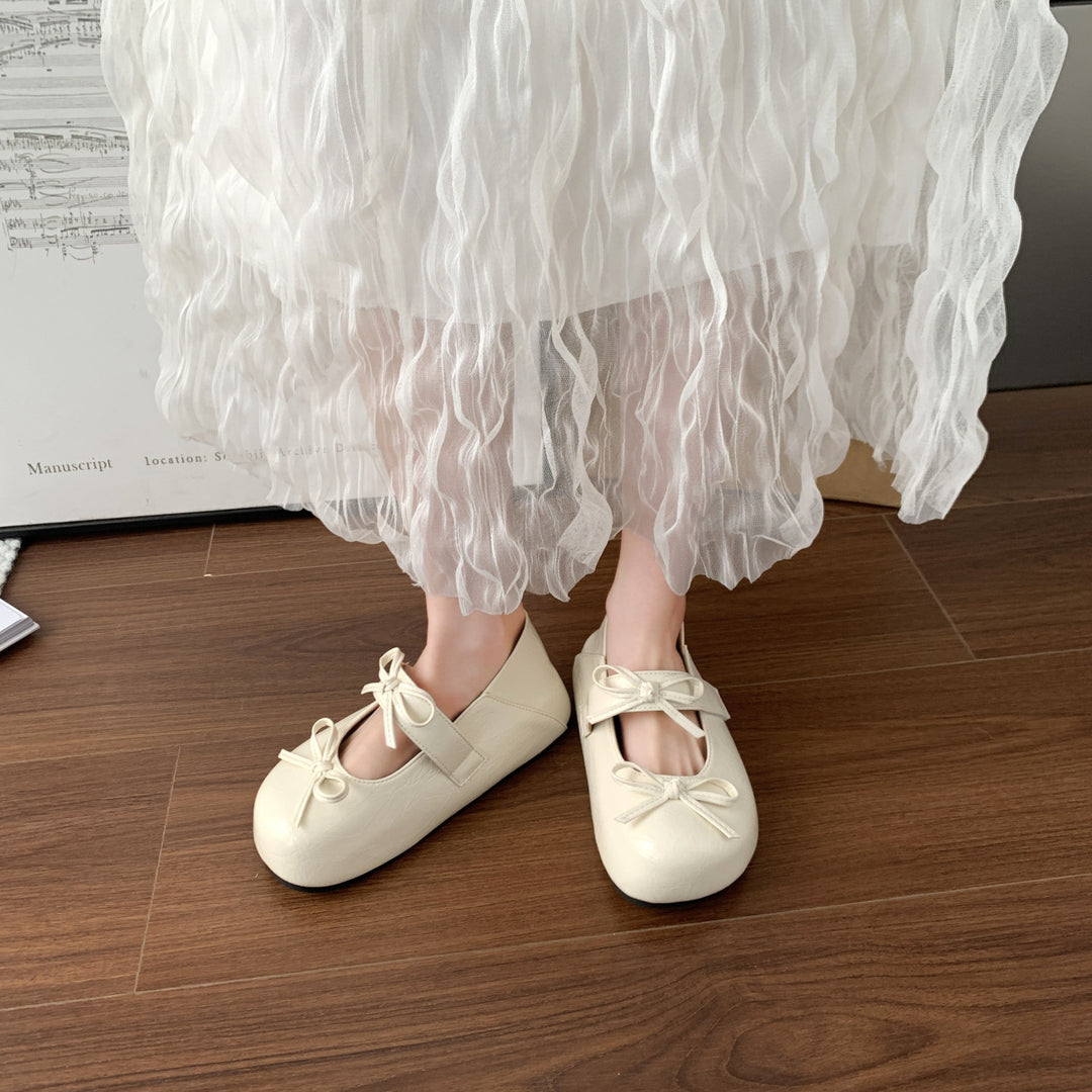 Damen Ballerinas mit elegantem Knotenverschluss und rutschfester Sohle EB