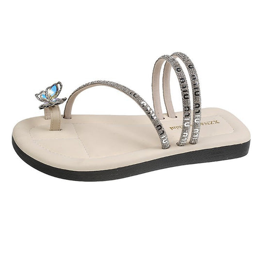 Damen Riemchen-Sandaletten mit funkelndem Schmetterlingsdesign EB