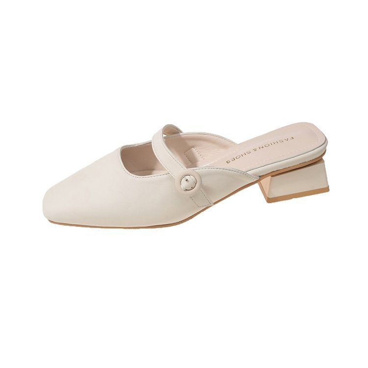 Damen elegante Mules mit schickem Riemendesign EB