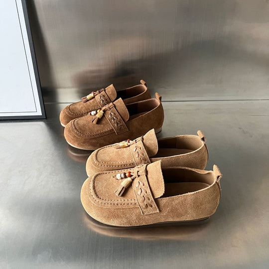 Damen Mokassins aus weichem Wildleder mit raffinierten Schmuckdetails EB