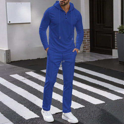 Herren Sportliches Zweiteiler Set mit atmungsaktivem Kapuzenoberteil und schlanker Jogginghose EB
