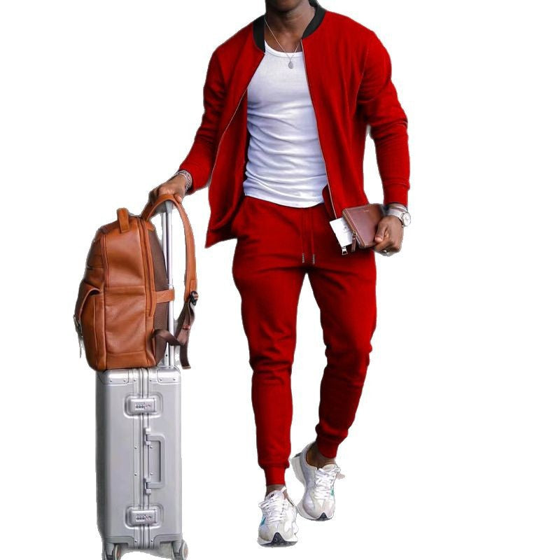 Herren nan sportives Freizeitset mit Bomberjacke und tapered Jogginghose aus Baumwollmix EB