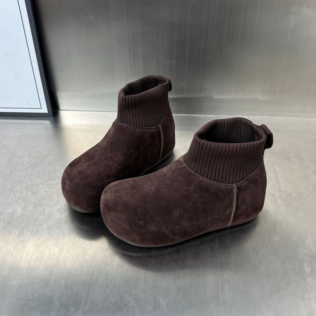 Damen Bequeme Winterboots mit elastischem Kragen und weichem Innenfutter EB