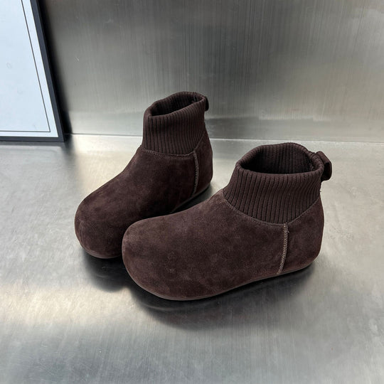 Damen Bequeme Winterboots mit elastischem Kragen und weichem Innenfutter EB
