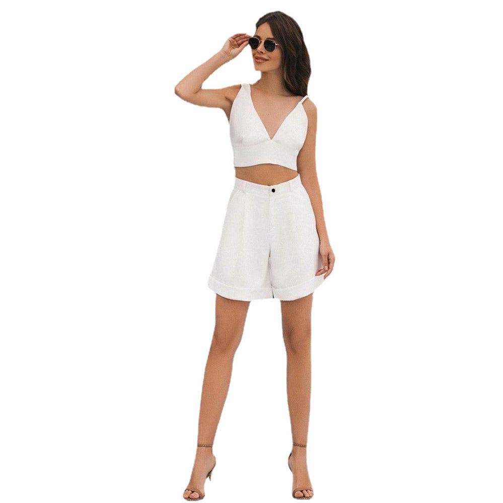 Damen Crop-Top und Shorts Set EB