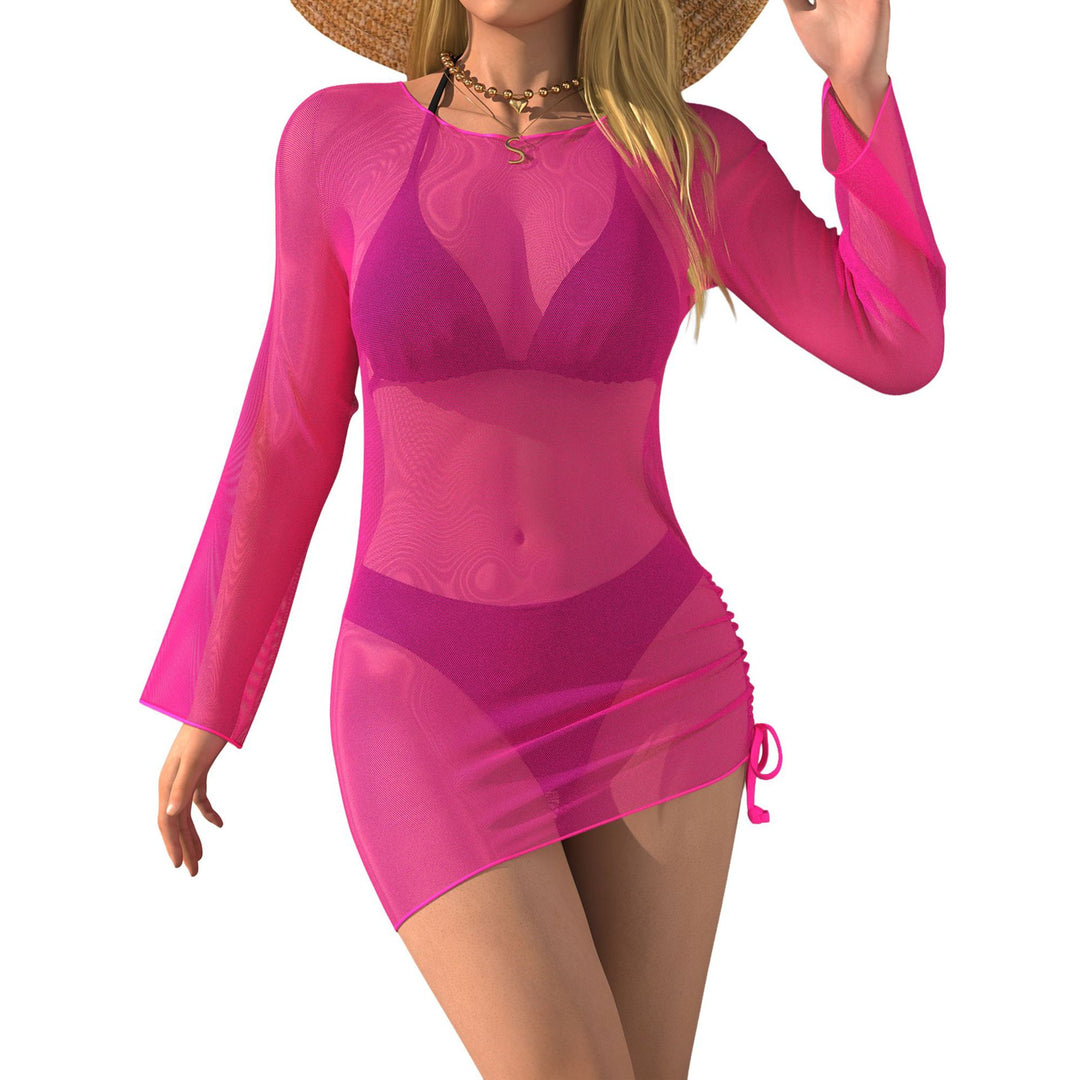 Damen Strandkleid mit transparenten Ärmeln EB