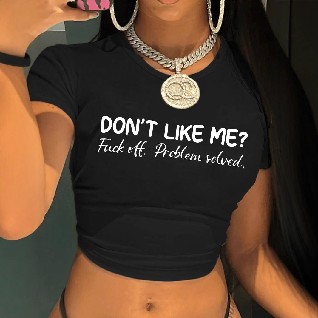 Damen T-Shirt mit künstlerischem Statement-Print und figurbetontem Schnitt EB