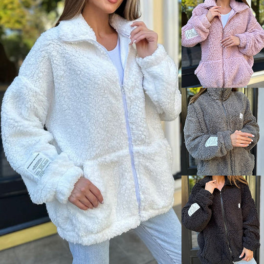 Damen Fleecejacke mit weichem Innenfutter und hoher Kragen EB