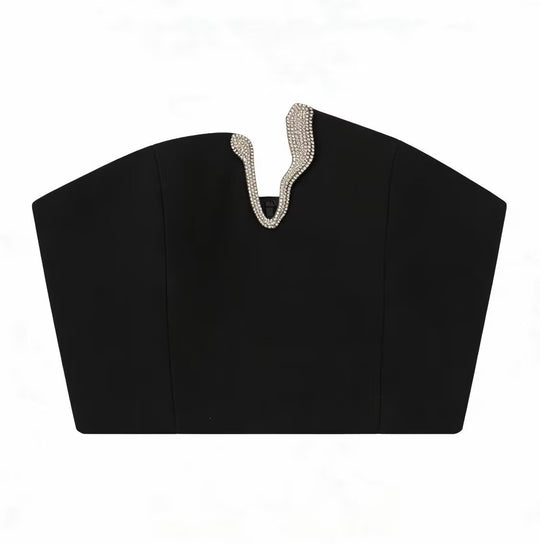 Damen Crop-Top und Mini-Rock Set mit dekorativem Detail EB