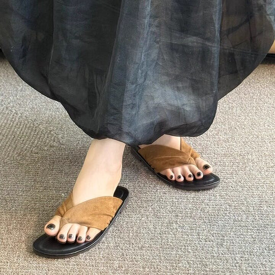 Damen Zehentrenner-Sandalen mit ergonomischem Fußbett und weich gepolstertem Riemendesign EB