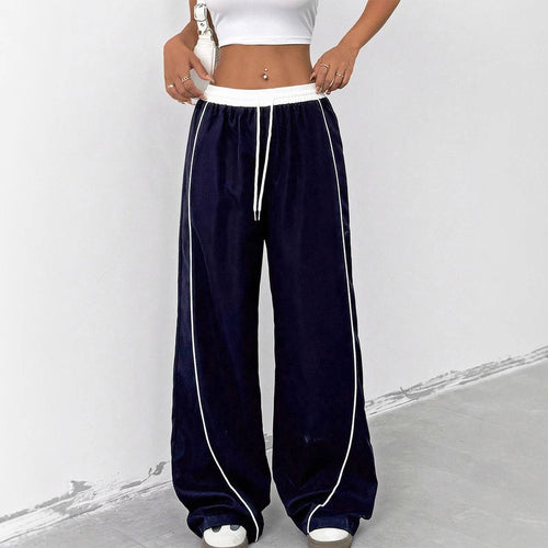 Damen lässige Sporthose mit elastischem Bund und Kontrastnähten EB