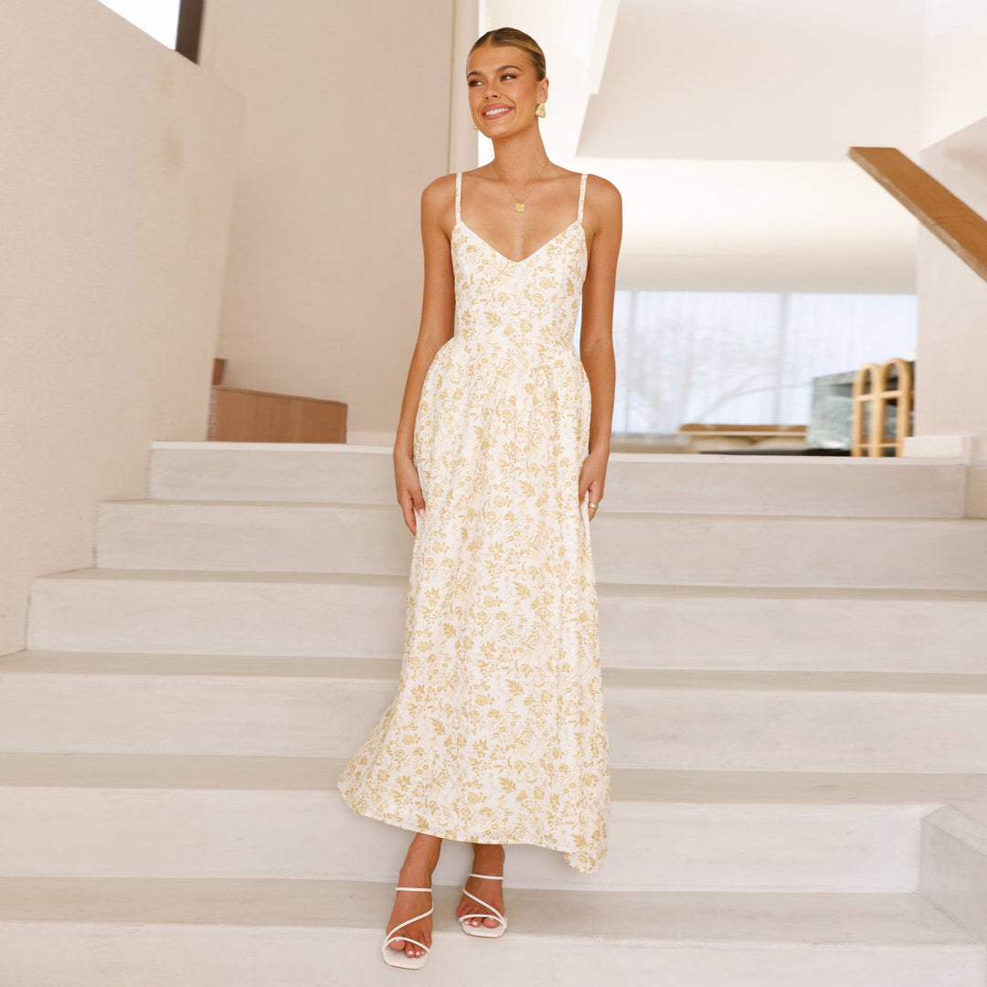 Damen Maxi-Kleid mit floralen Mustern EB