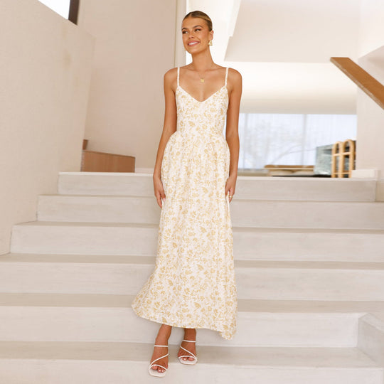 Damen Maxi-Kleid mit floralen Mustern EB