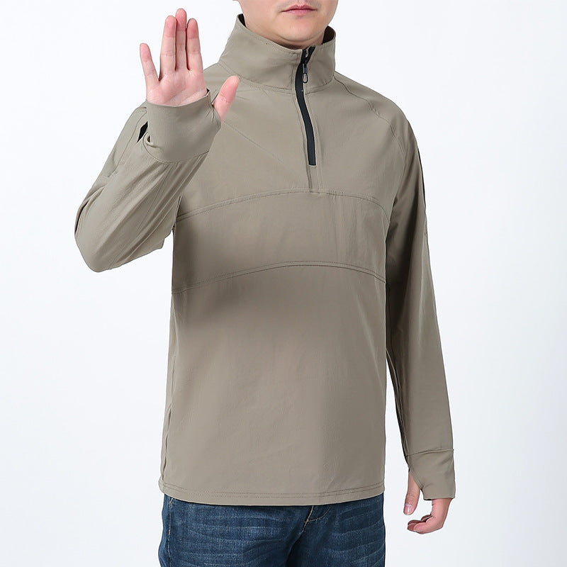 Herren nan Softshell-Pullover mit kurzem Reißverschluss, Ärmeltasche und Raglanärmeln EB