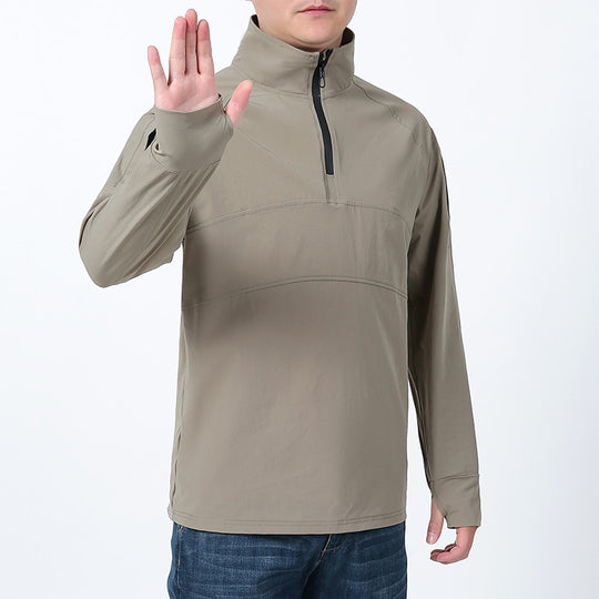 Herren nan Softshell-Pullover mit kurzem Reißverschluss, Ärmeltasche und Raglanärmeln EB